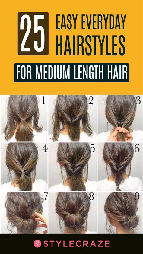 medium hairdos|easy hair for medium hair.